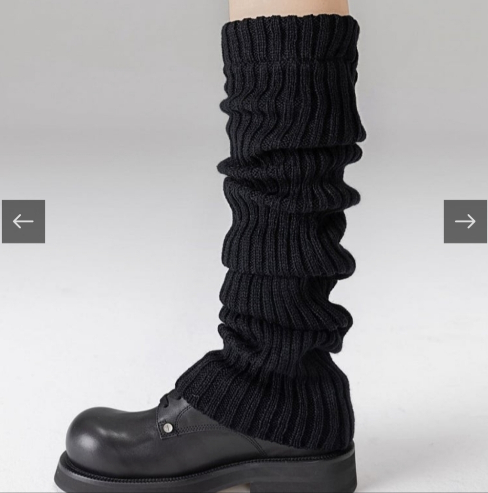 Black Ribbed Leg Warmers - Picture 4 of 9